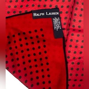 Ralph Lauren Silk Scarf are and Black Polka Dot